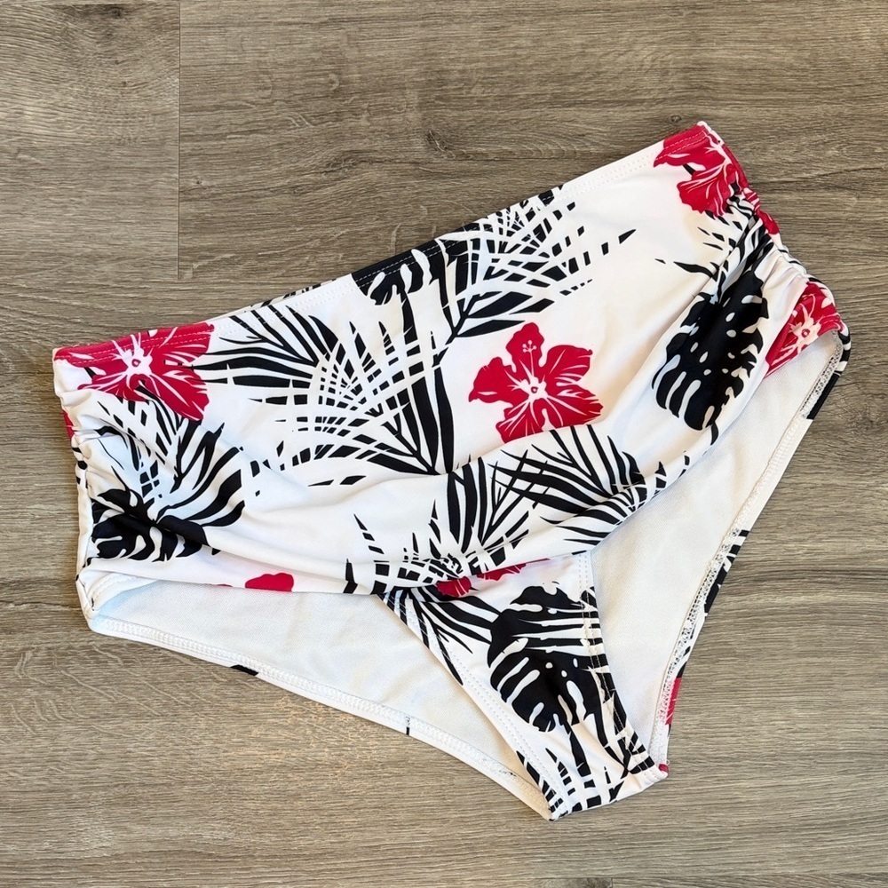 SHEIN tropical print swim bikini bottoms